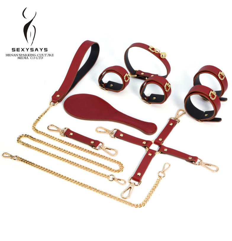 SM LEATHER BONDAGE SET