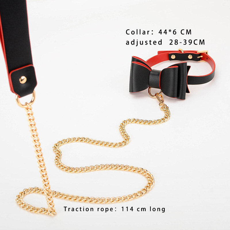 SM HANDCUFF COLLAR ANKLE BRACELETS TRACTION ROPE WHIP BONDAGE SET